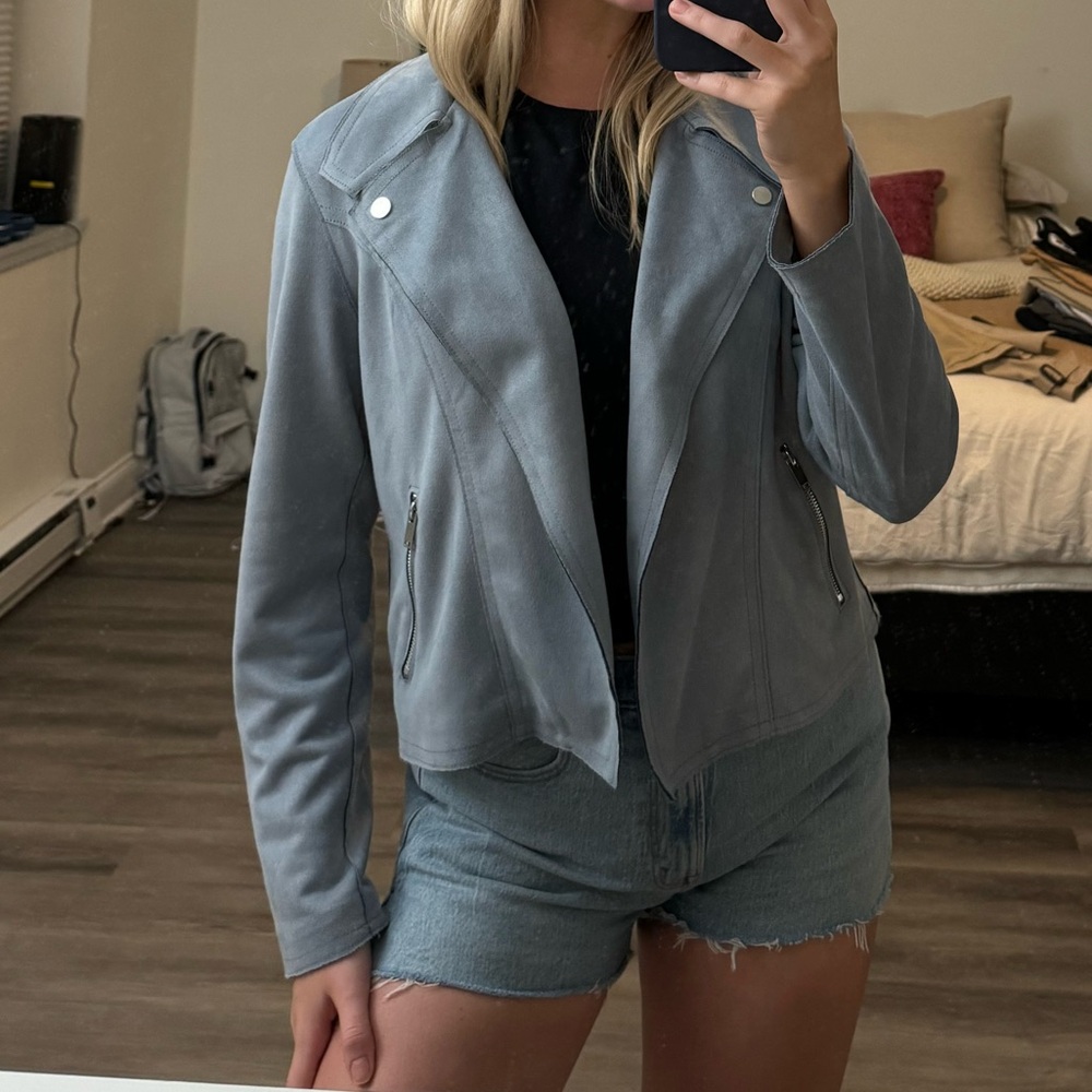 PHILOSOPHY BLUE SUEDE JACKET